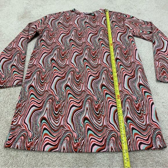 ZARA multicoloured jacquard long sleeve round neck mini dress Sz S NWT - Picture 8 of 9